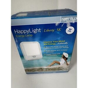 Verilux HappyLight Liberty 5K Light Therapy Lamp Tested w/ Box UV Free